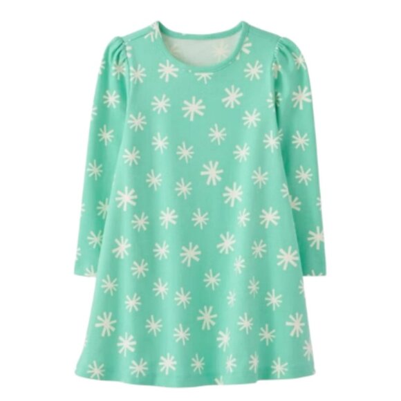 NWT Hanna Andersson Snowflakes Long Sleeve Swing Dress 120 cm (6-7 yrs) - Picture 1 of 7